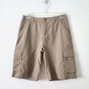 REI Women's Khaki Nylon Utility Cargo Shorts 2 Hiking Y2K 90s Style Gorpcore